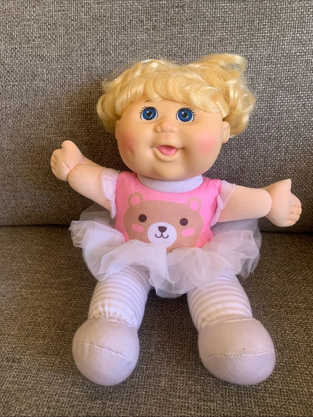 Cabbage Patch Kids Plush Baby Ballerina Doll wearing Teddy Bear Tutu